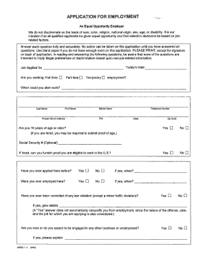 Employment Application Form