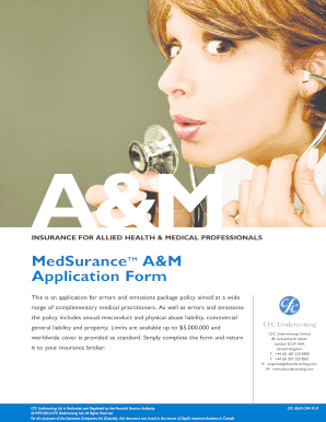MedSurance A&M Insurance Application Form