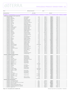 Wholesale Product Order Form