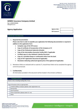 GENRIC Insurance Agency Application Form