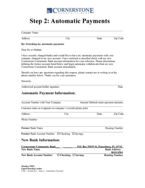 Automatic Payment Switch Request