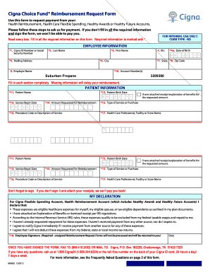 Cigna Choice Fund Reimbursement Request Form