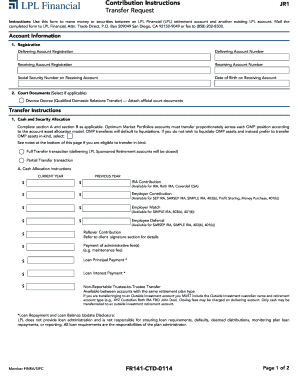 LPL Financial Transfer Request Form
