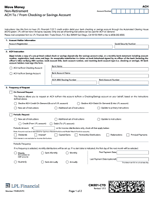 LPL Financial ACH Transfer Form