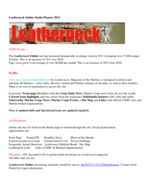 Leatherneck Online Media Planner 2012