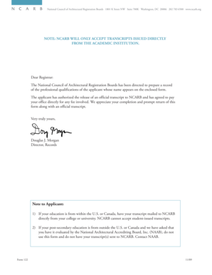 NCARB Transcript Request Form