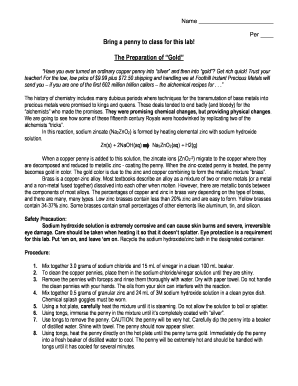 Science Lab Report: The Preparation of Gold