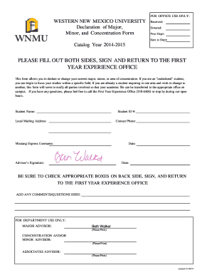 Declaration of Major Form