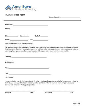 FHA Authorized Agent Addendum