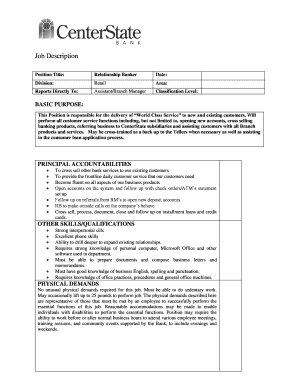 Relationship Banker Job Description
