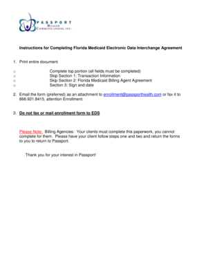 Florida Medicaid Electronic Data Interchange Agreement