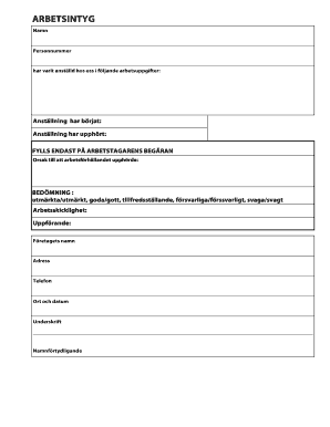 Swedish Employment Certificate
