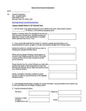 Notice of Copyright Infringement