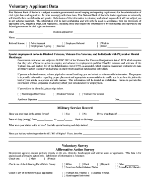 Voluntary Applicant Data Form