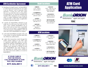 BankORION ATM Cardholder Agreement