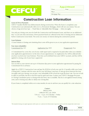 CEFCU Construction Loan Application
