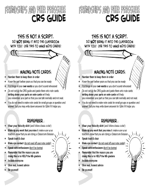 Classroom Session Note Cards