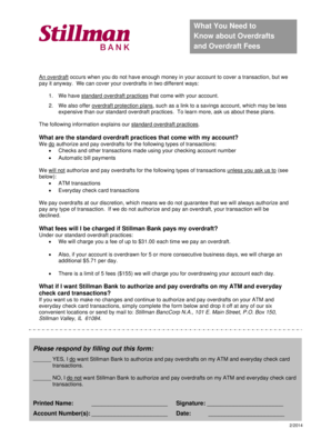 Overdraft Authorization Form