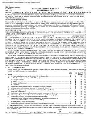 Seller Disclosure Statement