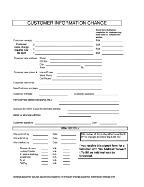 Customer Information Change Form