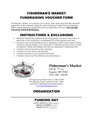 Fisherman's Market Fundraising Voucher Form