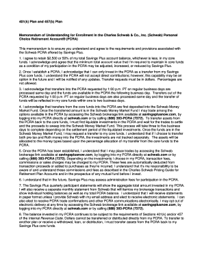 401(k) and 457(b) Plan PCRA Enrollment Agreement