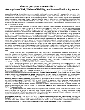 Elevated Sportz Waiver of Liability