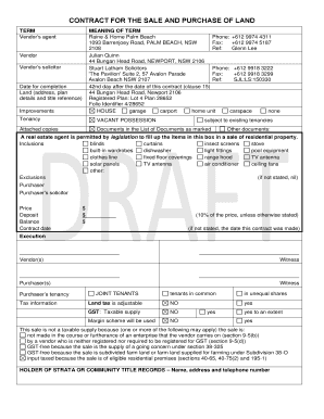 Contract for the Sale and Purchase of Land