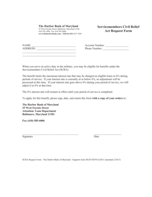 SCRA Interest Rate Reduction Request Form