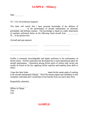 Military Aircraft Maintenance Certification Letter