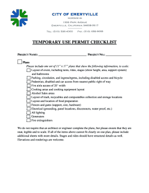 Temporary Use Permit Checklist