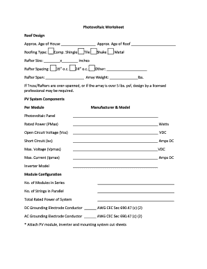 Residential Photovoltaic System Permit Application