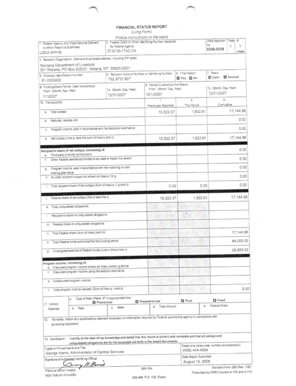 USDA Financial Status Report
