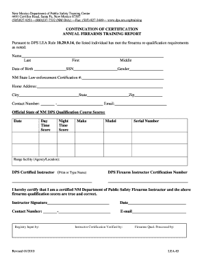 New Mexico Annual Firearms Training Report