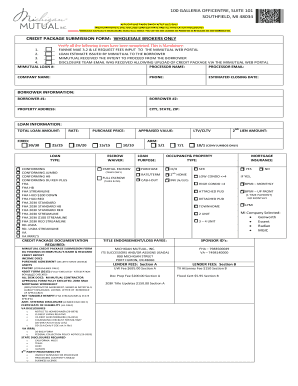 Michigan Mutual Credit Package Submission Form