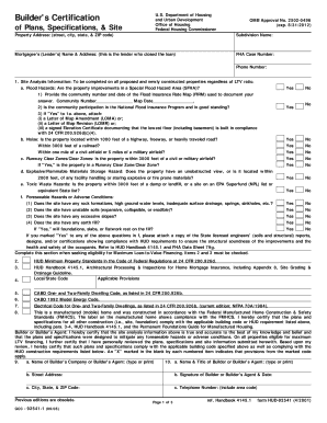 Builder's Certification Form