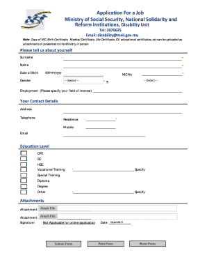 Job Application Form