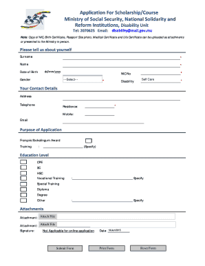 Scholarship Application Form