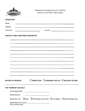 Freedom of Information Act Request Form