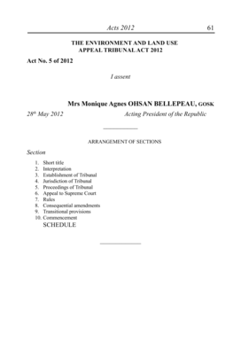 The Environment and Land Use Appeal Tribunal Act b2012b - mauritiusassembly govmu