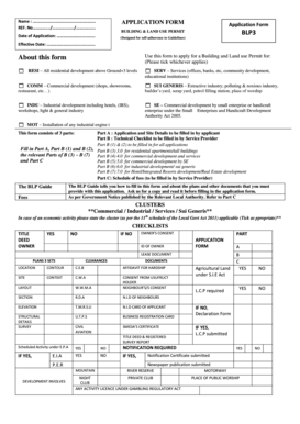 Building and Land Use Permit Application Form BLP3