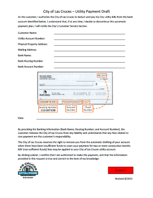 City of Las Cruces Utility Payment Authorization