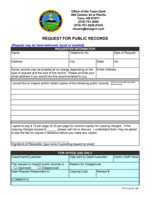 New Mexico Public Records Request Form