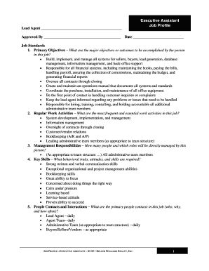 Executive Assistant Job Profile