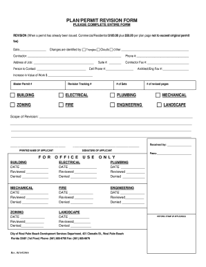 Plan/Permit Revision Form