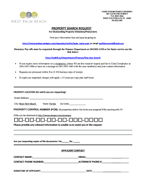 Property Search Request Form