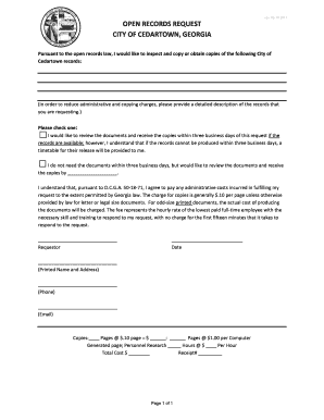 Georgia Open Records Request Form