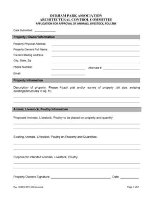 Fillable Online durhampark DPA ACC Application for ...