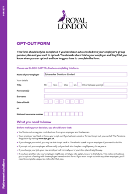 UK Pension Opt-Out Form