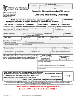 Request for Electrical Inspection (REI) Permit